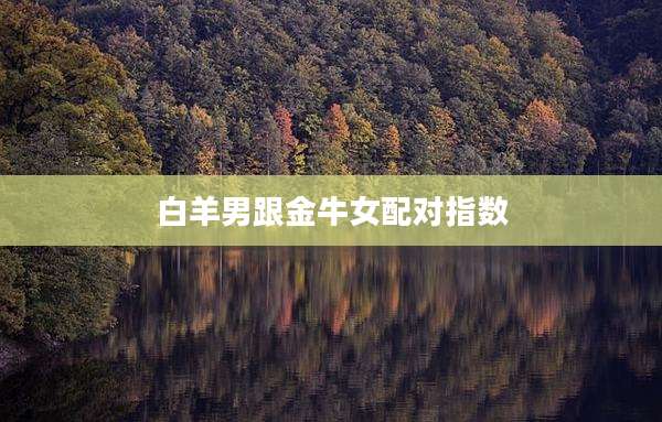 白羊男跟金牛女配对指数
