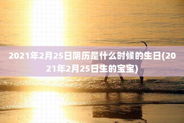 2021年2月25日阴历是什么时候的生日(2021年2月25日生的宝宝)