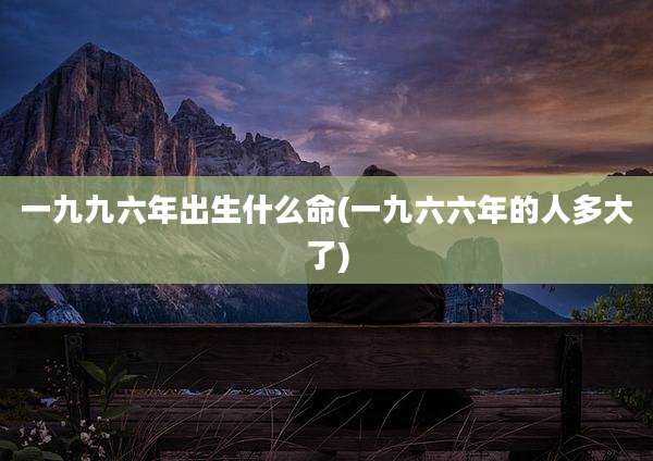 一九九六年出生什么命(一九六六年的人多大了)