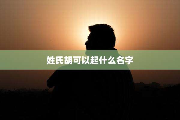 姓氏胡可以起什么名字