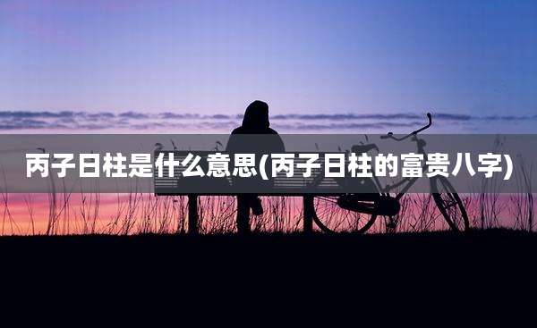 丙子日柱是什么意思(丙子日柱的富贵八字)