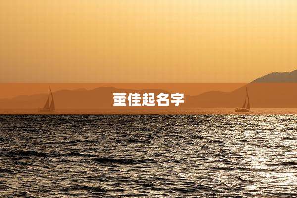 董佳起名字