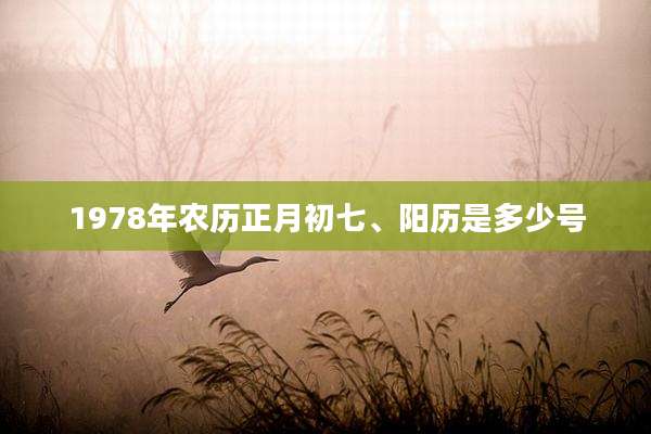 1978年农历正月初七、阳历是多少号
