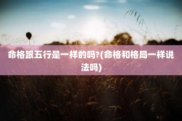 命格跟五行是一样的吗?(命格和格局一样说法吗)