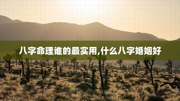 八字命理谁的最实用,什么八字婚姻好