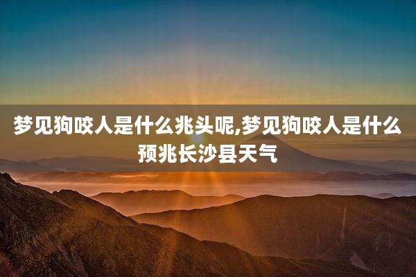 梦见狗咬人是什么兆头呢,梦见狗咬人是什么预兆长沙县天气