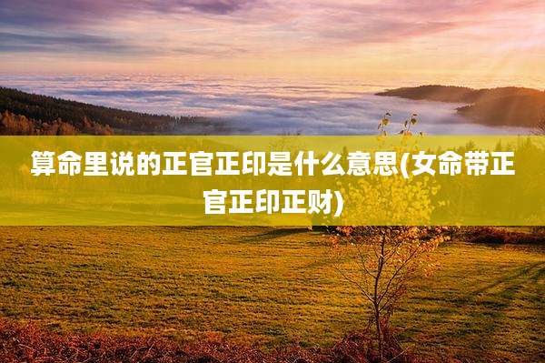 算命里说的正官正印是什么意思(女命带正官正印正财)