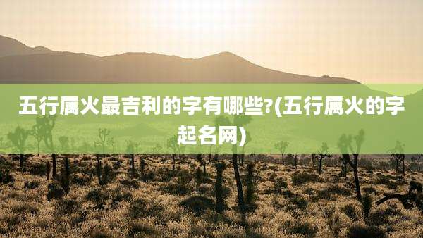 五行属火最吉利的字有哪些?(五行属火的字起名网)