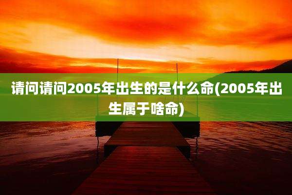 请问请问2005年出生的是什么命(2005年出生属于啥命)
