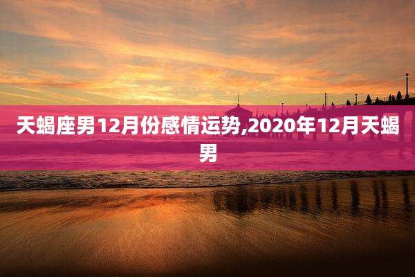 天蝎座男12月份感情运势,2020年12月天蝎男