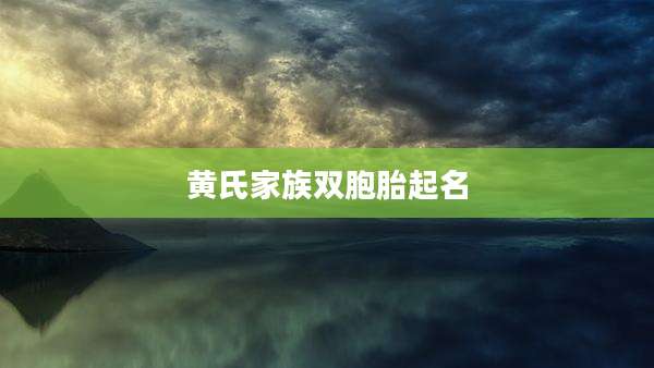 黄氏家族双胞胎起名