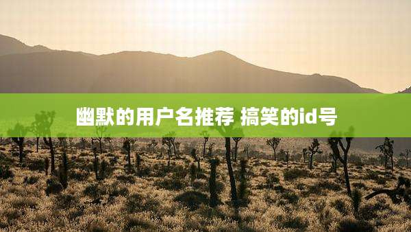 幽默的用户名推荐 搞笑的id号
