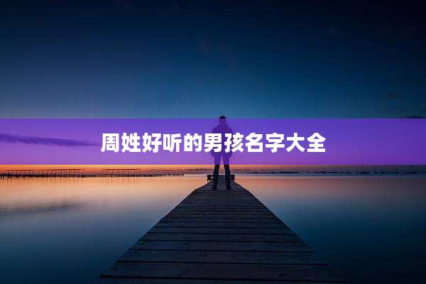 周姓好听的男孩名字大全