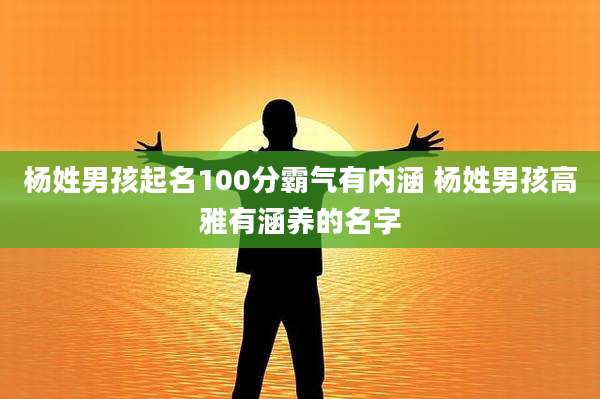 杨姓男孩起名100分霸气有内涵 杨姓男孩高雅有涵养的名字