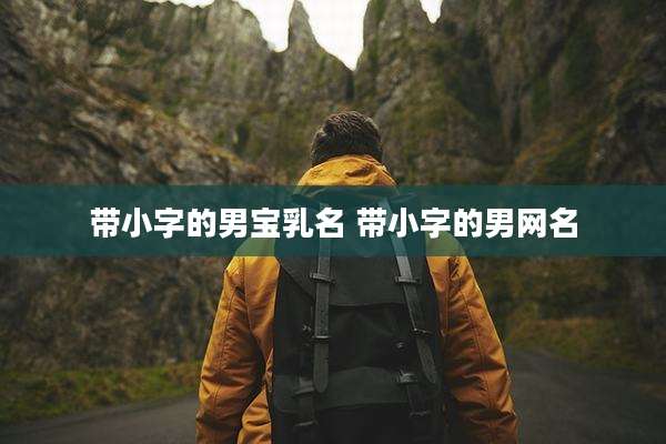 带小字的男宝乳名 带小字的男网名