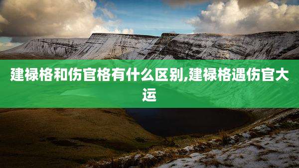 建禄格和伤官格有什么区别,建禄格遇伤官大运
