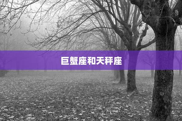 巨蟹座和天秤座