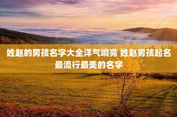 姓赵的男孩名字大全洋气响亮 姓赵男孩起名最流行最美的名字
