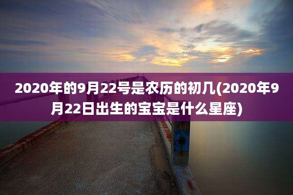 2020年的9月22号是农历的初几(2020年9月22日出生的宝宝是什么星座)