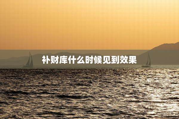 补财库什么时候见到效果