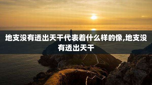地支没有透出天干代表着什么样的像,地支没有透出天干