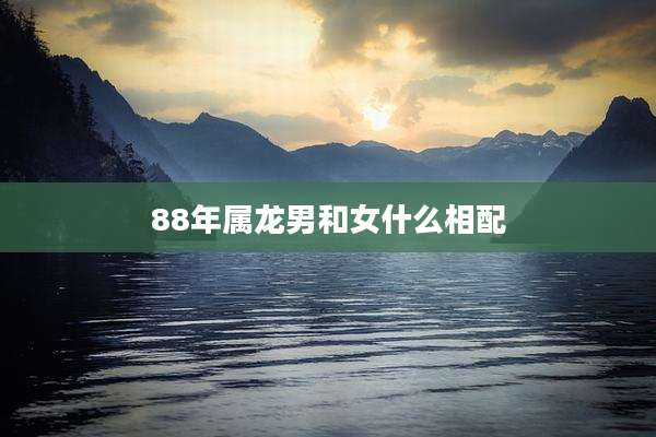 88年属龙男和女什么相配