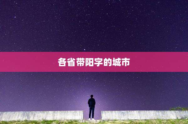 各省带阳字的城市