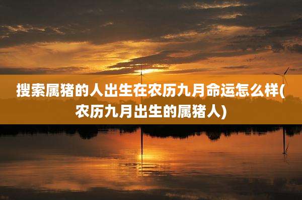 搜索属猪的人出生在农历九月命运怎么样(农历九月出生的属猪人)