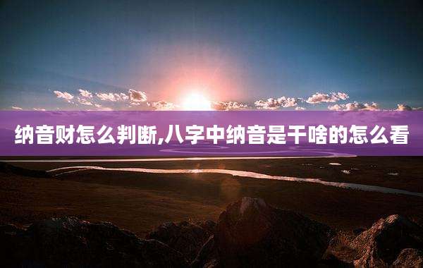 纳音财怎么判断,八字中纳音是干啥的怎么看