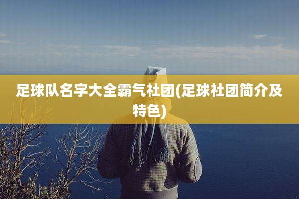 足球队名字大全霸气社团(足球社团简介及特色)