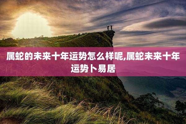 属蛇的未来十年运势怎么样呢,属蛇未来十年运势卜易居