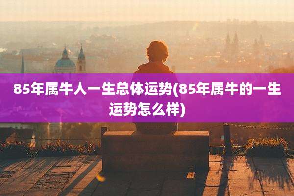 85年属牛人一生总体运势(85年属牛的一生运势怎么样)