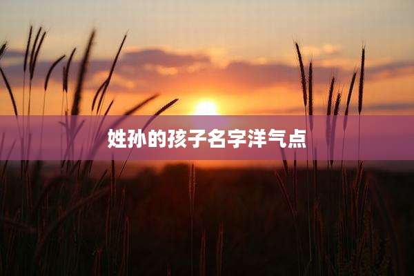姓孙的孩子名字洋气点