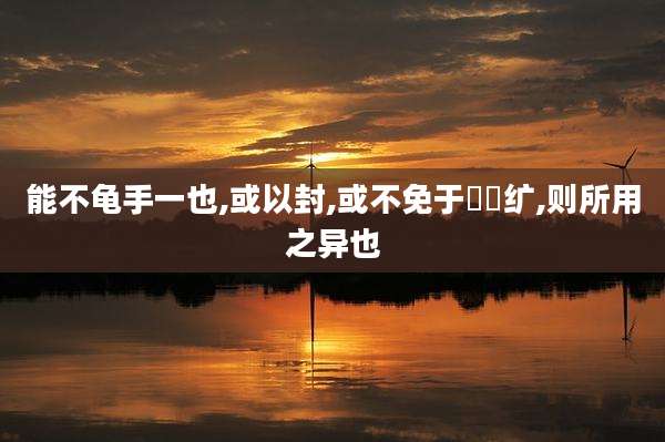 能不龟手一也,或以封,或不免于洴澼纩,则所用之异也
