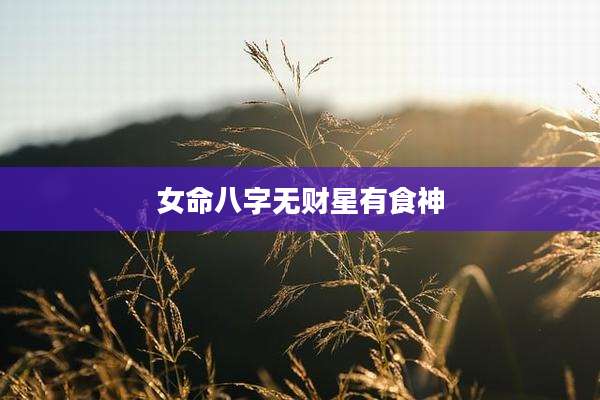 女命八字无财星有食神