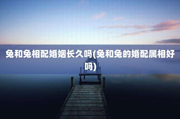 兔和兔相配婚姻长久吗(兔和兔的婚配属相好吗)