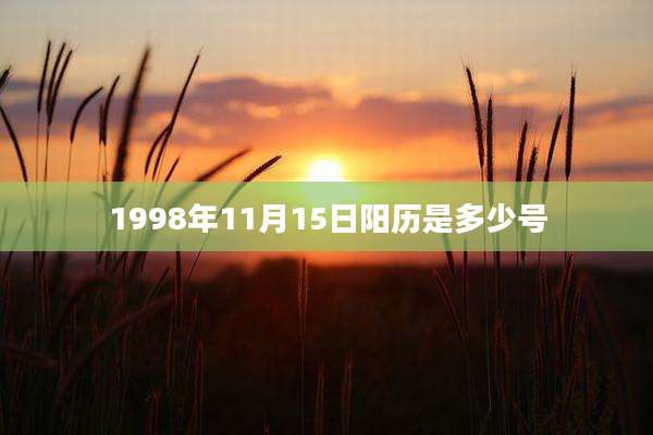 1998年11月15日阳历是多少号