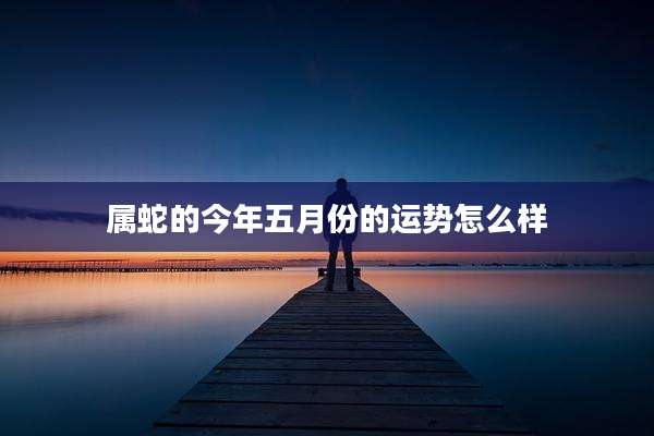 属蛇的今年五月份的运势怎么样