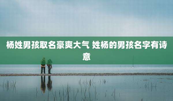 杨姓男孩取名豪爽大气 姓杨的男孩名字有诗意