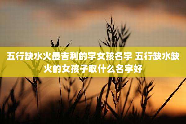 五行缺水火最吉利的字女孩名字 五行缺水缺火的女孩子取什么名字好