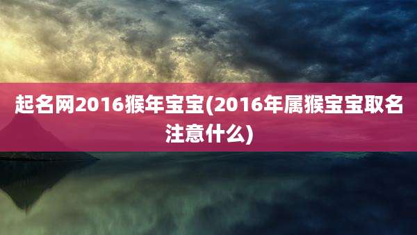 起名网2016猴年宝宝(2016年属猴宝宝取名注意什么)