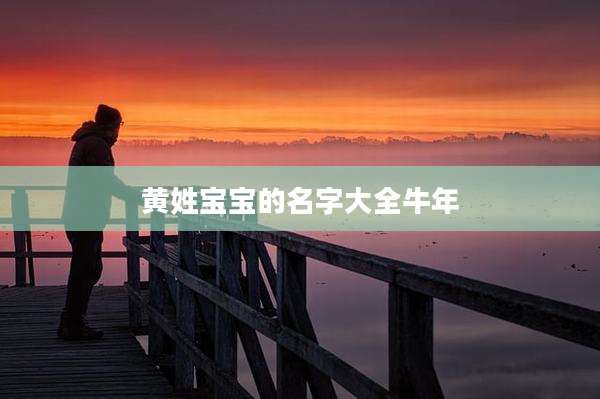 黄姓宝宝的名字大全牛年