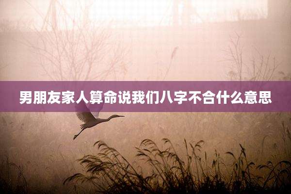 男朋友家人算命说我们八字不合什么意思