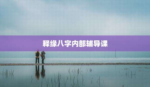 释缘八字内部辅导课