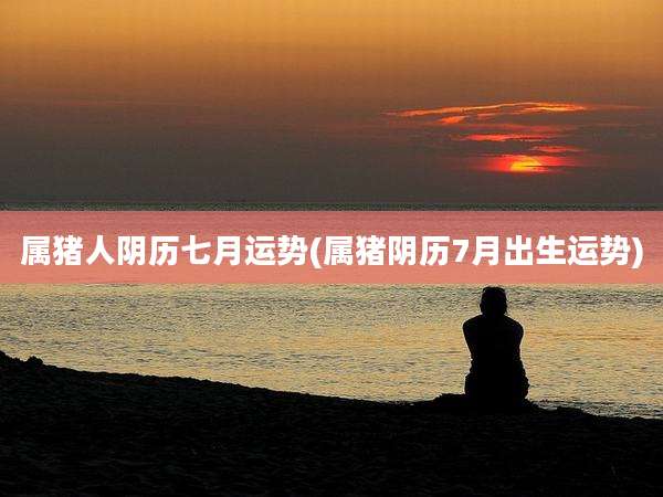 属猪人阴历七月运势(属猪阴历7月出生运势)