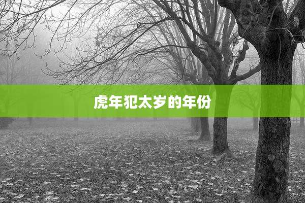 虎年犯太岁的年份