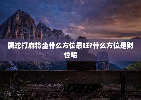 属蛇打麻将坐什么方位最旺?什么方位是财位呢