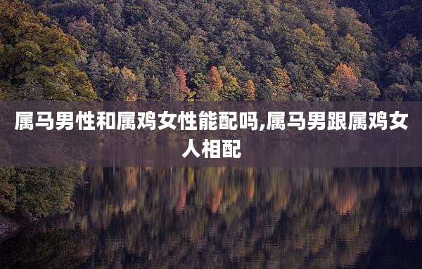 属马男性和属鸡女性能配吗,属马男跟属鸡女人相配