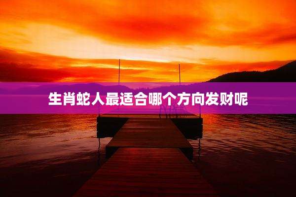 生肖蛇人最适合哪个方向发财呢