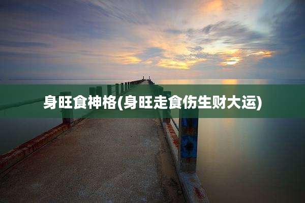身旺食神格(身旺走食伤生财大运)